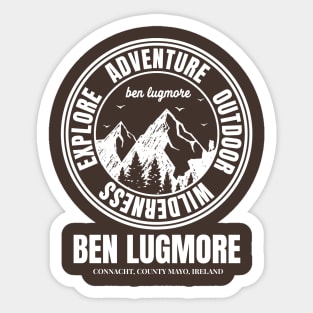 Ben Lugmore Mountain, Mountaineering In Ireland Locations Sticker